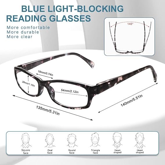5 Pack Computer Reading Glasses Men and Women - Image 3